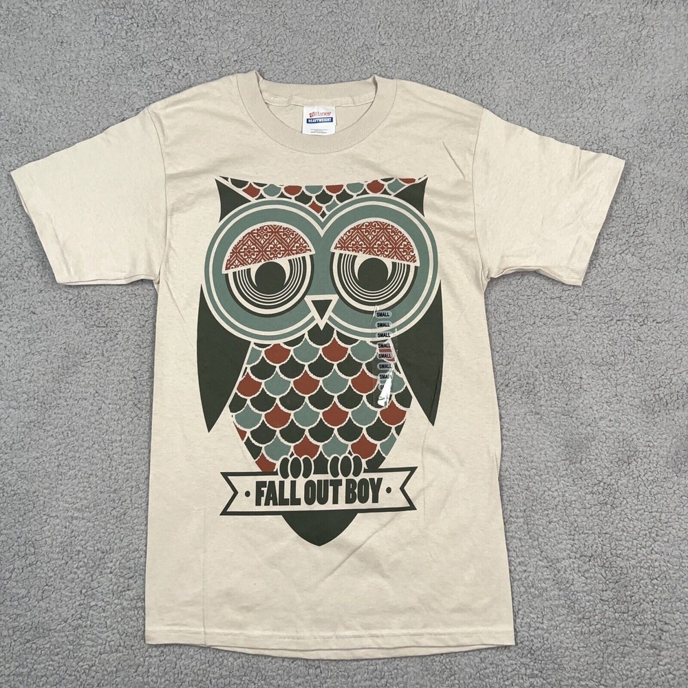 Fall Out Boy Owl T Shirt Mens Size Small 2008 New Old Stock